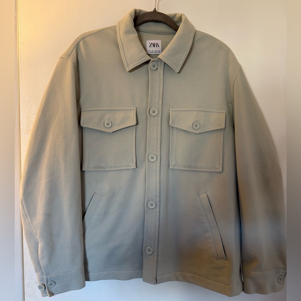 Zara Men's Lime Green Shirt Jacket